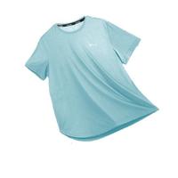 乔丹短袖男t恤夏季透气速干圆领跑步运动上衣T恤男体恤 静水蓝-A款 L