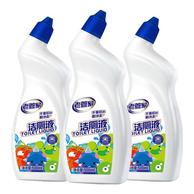 老管家 洁厕剂洁厕灵卫生间马桶清洁剂洁厕液除垢洗厕除臭去味剂500ml/瓶 3瓶装