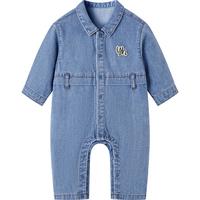 YeeHoO英氏童装春夏软牛仔连体衣男宝宝A类Z 经典牛仔蓝 59cm