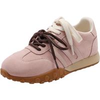 百丽（Belle）周雨彤徐梦洁同款彩虹豆德训鞋女商场款运动鞋B1U1DAM5 浅粉色（双色鞋带） 34