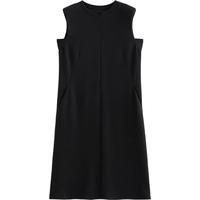 初语无袖背心裙女2024年夏季错位拼接连衣裙小黑裙 黑色 L