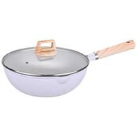 志高炒锅不粘锅麦饭石色家用炒菜锅少油烟小炒锅电磁炉燃气通用 28CM