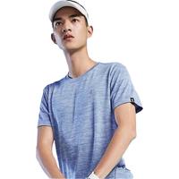 乔丹运动短袖男t恤男春夏季速干衣圆领休闲跑步运动服训练 矿物蓝花灰 2XL