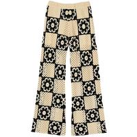 SANDRO2024春秋款女装法式时尚镂空休闲阔腿针织长裤SFPPA01424 A189/杏色 38