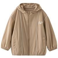 papa【UPF50+】papa爬爬儿童户外防晒衣轻薄皮肤衣男女童外套防紫外线 咖啡色 120 cm