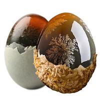邮星高邮咸鸭蛋个大流油整箱扬州特产即食双黄蛋熟咸蛋松花皮蛋礼盒装 古法包泥皮蛋6枚330g简装