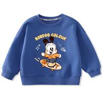 BoBDoG巴布豆儿童卫衣春秋款宝宝衣服打底衫中小童舒适亲肤百搭上衣外穿童装 海军蓝 帽衫巴布 110