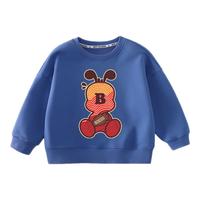 BoBDoG巴布豆儿童卫衣春秋款宝宝衣服打底衫中小童舒适亲肤百搭上衣外穿童装 海军蓝 棕熊巴布 130