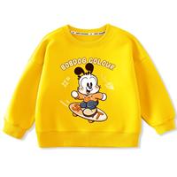 BoBDoG巴布豆儿童卫衣春秋款宝宝衣服打底衫中小童舒适亲肤百搭上衣外穿童装 黄 帽衫巴布 110