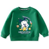 BoBDoG巴布豆儿童卫衣春秋款宝宝衣服打底衫中小童舒适亲肤百搭上衣外穿童装 绿 环绕巴布 110