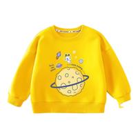 BoBDoG巴布豆儿童卫衣春秋款宝宝衣服打底衫中小童舒适亲肤百搭上衣外穿童装 黄 探索巴布 110