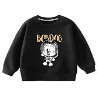 BoBDoG巴布豆儿童卫衣春秋款宝宝衣服打底衫中小童舒适亲肤百搭上衣外穿童装 黑 星际巴布 100