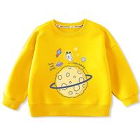 BoBDoG巴布豆儿童卫衣春秋款宝宝衣服打底衫中小童舒适亲肤百搭上衣外穿童装 黄 探索巴布 120