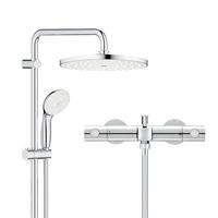 高仪(GROHE)欧洲恒温花洒套装浴缸龙头20cm阀喷头家用卫生间淋浴花洒 长杆恒温带下出水