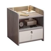 京晴家居(TSING FURNITURE)窄床头柜小型尺寸柜子迷你简约现代置物储物卧室简易夹缝床边柜 带锁灰色+白面三抽32cm 晒图有礼