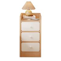 京晴家居（TSING FURNITURE）窄床头柜小型尺寸柜子迷你简约现代置物储物卧室简易夹缝床边柜 生态板北欧枫木色三抽25cm 晒图有礼