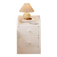京晴家居（TSING FURNITURE）窄床头柜小型尺寸柜子迷你简约现代置物储物卧室简易夹缝床边柜 生态板暖白色双抽30cm 晒图有礼