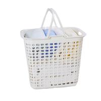 爱丽思(IRIS)爱丽思脏衣篓放脏衣服收纳筐卫生间家用脏衣篮污衣篮整理分区洗澡 白色【大号】