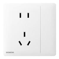 西门子(SIEMENS)开关插座 10A五孔带单控开关 纤薄哑光暗装插座 灵煜雾沙白