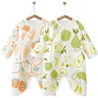 十月结晶婴儿连体衣四季款新生儿衣服满月男女宝宝爬服纯棉连身衣 柿柿如意【满满】 52cm
