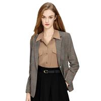 格子西装外套女春季高级感时尚气质显瘦休闲外搭西服上衣