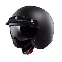 LS2复古头盔摩托车骑行头盔四分之三盔男巡航美式四季盔of599 哑黑 XL (57-58头围）