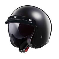 LS2复古头盔摩托车骑行头盔四分之三盔男巡航美式四季盔of599 亮黑 4XL(63-64头围）