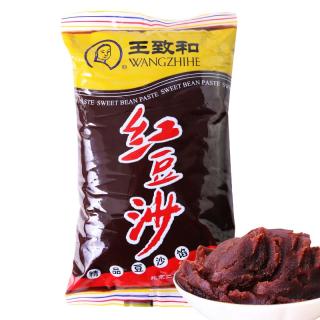 王致和红豆沙馅泥500g家用粽子月饼馅料面包夹心商用即食包子烘培红豆馅 红豆沙500g*3袋