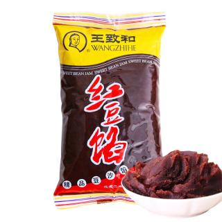 王致和红豆沙馅泥500g家用粽子月饼馅料面包夹心商用即食包子烘培红豆馅 红豆馅500g*3袋
