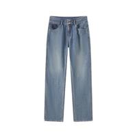 森马 Semir牛仔裤女凉感直筒裤港风夏小个子九分裤白色裤子109324124005 33 牛仔蓝灰88401