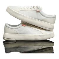 KAPPA卡帕背靠背男鞋板鞋透气网面帆布鞋休闲轻便软底小白鞋子 经典白 42