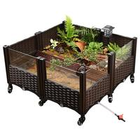 乌龟缸带爬台大号造景生态缸家用养龟饲养缸黄缘龟环境养殖箱