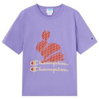 Champion 男女同款胶印草写LOGO短袖T恤