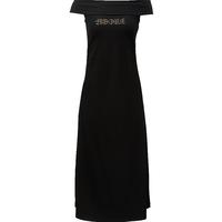 ONLY 2024春季简约百搭烫钻一字领中长款连衣裙女|124161015 H1Z黑色 180/96A/XXL