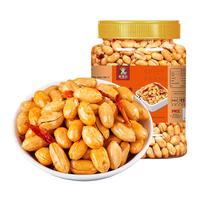 老香农 下酒菜熟食香辣花生米500g罐装黑五花生去皮油炸香辣花生小零食