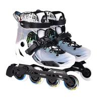 m-cro迈古轮滑鞋溜冰儿童男女初学平花培训专业滑冰鞋micro可调直排S7 S7白加厚护具套装 L 37-40码 脚长约24-27cm