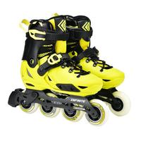 m-cro迈古轮滑鞋溜冰儿童男女初学平花培训专业滑冰鞋micro可调直排S7 欧版Infinite黄加厚护具套装 M 34-37码 脚长约21-24cm