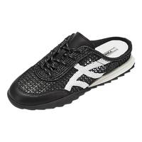 73Hours女鞋假日心情2025春季系带圆头拼色休闲鞋 黑色 35