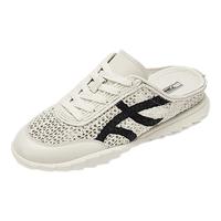 73Hours女鞋假日心情2025春季系带圆头拼色休闲鞋 米白 36