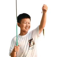 臻佑（Grsaed）儿童鱼竿套装小孩初学真钓鱼竿钓虾钓蟹竿迷你短节钓竿2.7m绿