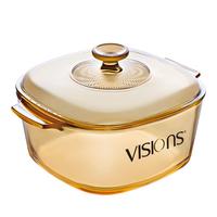康宁（VISIONS）3L方形耐热玻璃锅汤锅炖锅煮锅 VS3RV玻璃锅 20.6cm