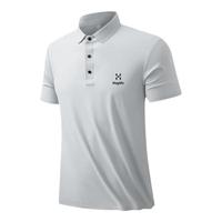 HAGLOFS火柴短袖T恤男士夏季无痕冰丝翻领POLO衫透气速干上衣 浅灰 M