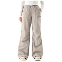 骆驼（CAMEL）户外滑雪裤男加绒御寒保暖防泼水宽松工装裤女 1776 沙漠灰，女 XL