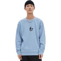 美特斯邦威卫衣男春季百搭休闲OK手势印花圆领针织套头衫 褪色蓝 XS 160 84A