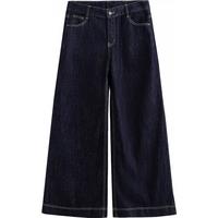 初语阔腿牛仔裤女2025年春季高腰显瘦垂感长裤复古港风裤子 牛仔蓝30 28