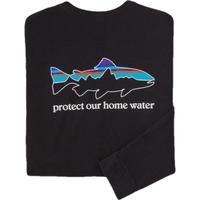 巴塔哥尼亚（Patagonia）男士混纺棉飞钓logo圆领长袖T恤 HomeWater Trout 37574 BLK S