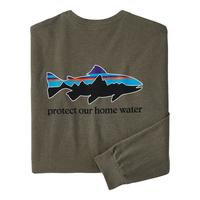 巴塔哥尼亚（Patagonia）男士混纺棉飞钓logo圆领长袖T恤 HomeWater Trout 37574 TMBL S GDNG
