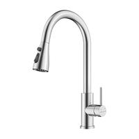 万和 厨房水龙头冷热三功能抽拉式出水304不锈钢洗碗盆水槽龙头360旋转