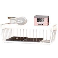 百草园下挂置物架厨房柜子下挂篮书桌下收纳架宿舍收纳筐白色1个装