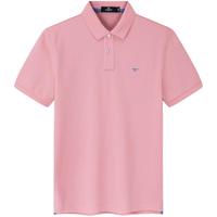 七匹狼短袖T恤夏季男大眼珠净色多彩POLO亲肤舒适通勤休闲多色上衣 410(菲红) L 170/88A